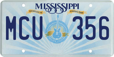 MS license plate MCU356