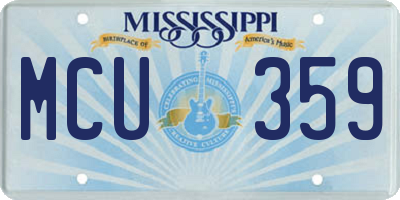 MS license plate MCU359
