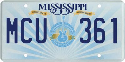 MS license plate MCU361