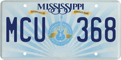 MS license plate MCU368