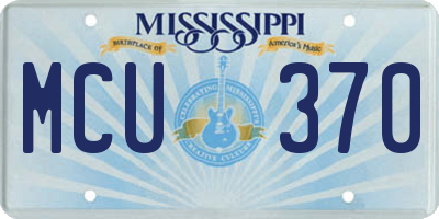 MS license plate MCU370