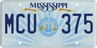 MS license plate MCU375