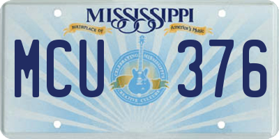 MS license plate MCU376