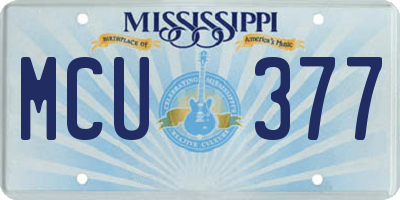 MS license plate MCU377