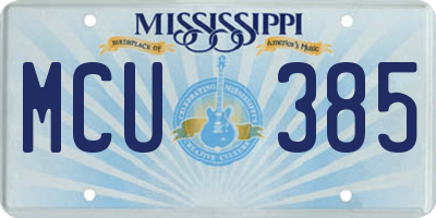 MS license plate MCU385