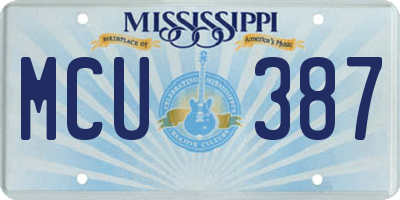 MS license plate MCU387