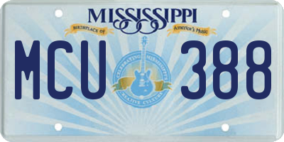 MS license plate MCU388