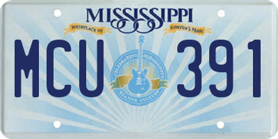 MS license plate MCU391