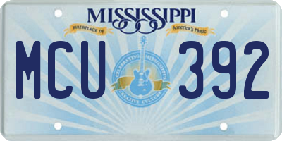 MS license plate MCU392