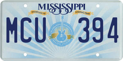 MS license plate MCU394