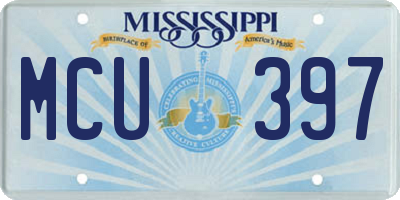MS license plate MCU397