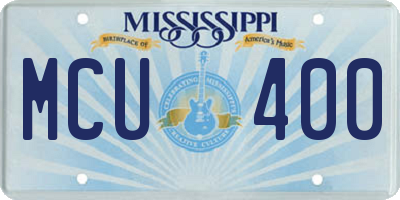 MS license plate MCU400