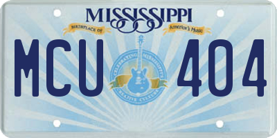 MS license plate MCU404