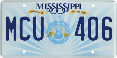 MS license plate MCU406
