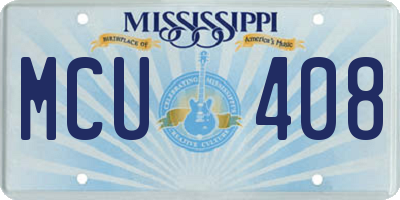 MS license plate MCU408