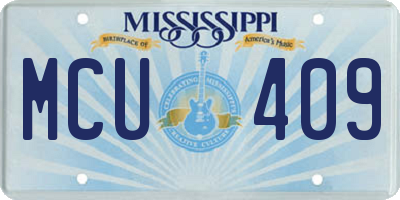 MS license plate MCU409