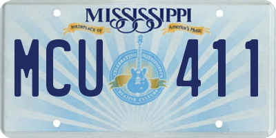 MS license plate MCU411