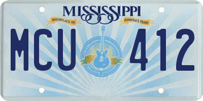 MS license plate MCU412