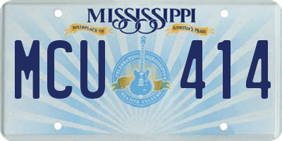 MS license plate MCU414