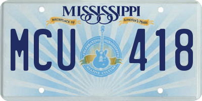 MS license plate MCU418
