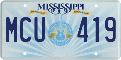 MS license plate MCU419