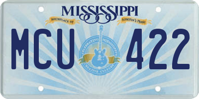 MS license plate MCU422