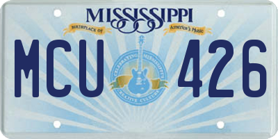 MS license plate MCU426
