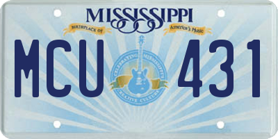 MS license plate MCU431