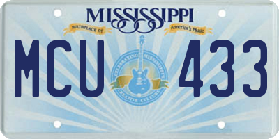 MS license plate MCU433