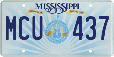 MS license plate MCU437