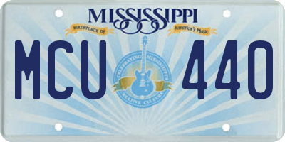 MS license plate MCU440