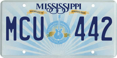 MS license plate MCU442