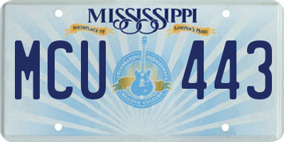 MS license plate MCU443