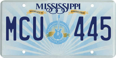 MS license plate MCU445