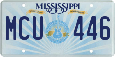 MS license plate MCU446