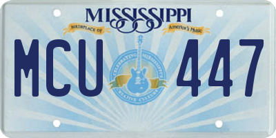 MS license plate MCU447