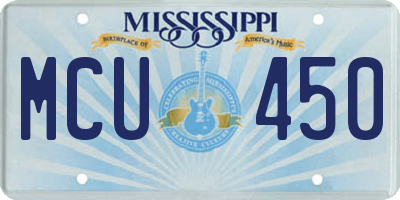 MS license plate MCU450