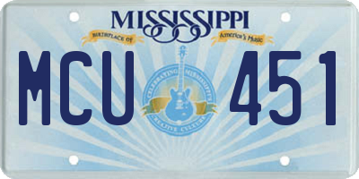MS license plate MCU451