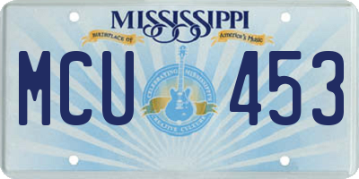 MS license plate MCU453