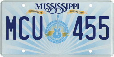 MS license plate MCU455