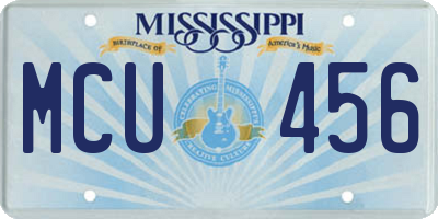 MS license plate MCU456
