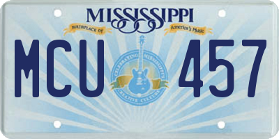 MS license plate MCU457