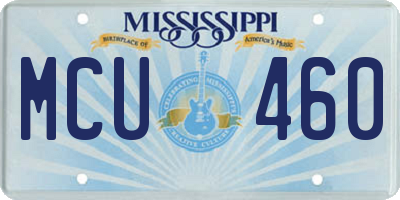 MS license plate MCU460