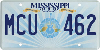 MS license plate MCU462