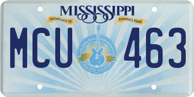 MS license plate MCU463