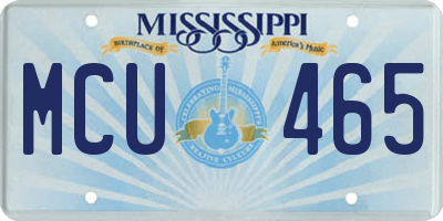 MS license plate MCU465