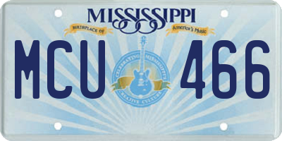 MS license plate MCU466