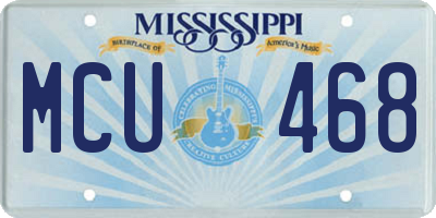 MS license plate MCU468