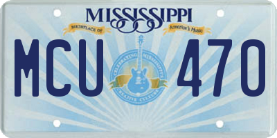 MS license plate MCU470