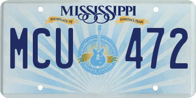 MS license plate MCU472